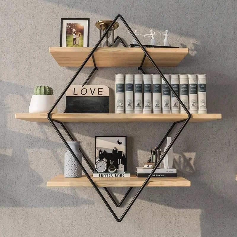 Rhomboid Wooden Wall Shelf - Glova