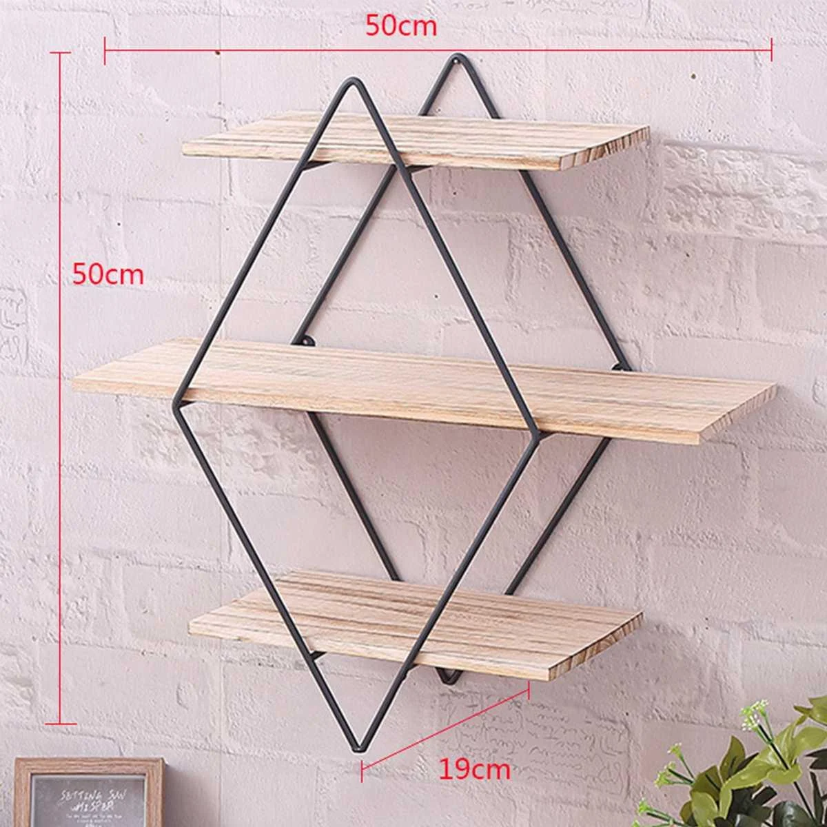 Rhomboid Wooden Wall Shelf - Glova