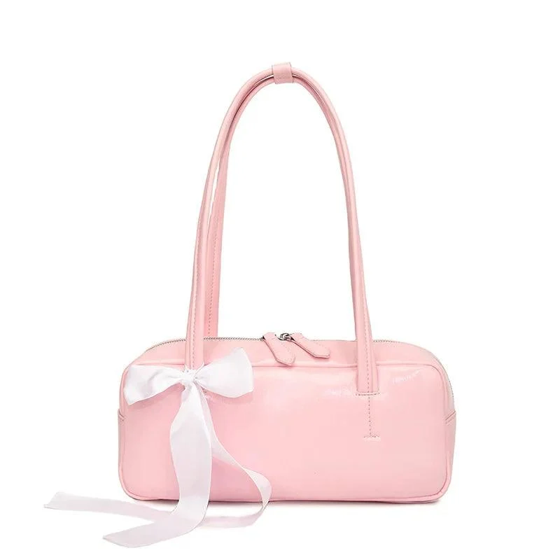 Ribbon Design Small PU Underarm Bag Ladies Handbags - Glova