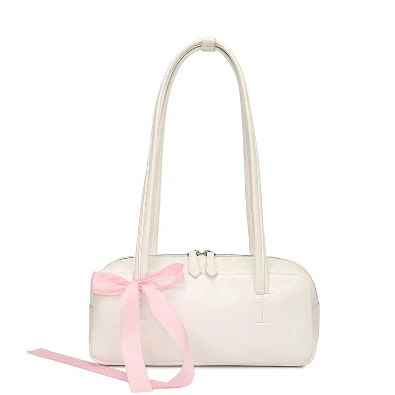 Ribbon Design Small PU Underarm Bag Ladies Handbags - Glova