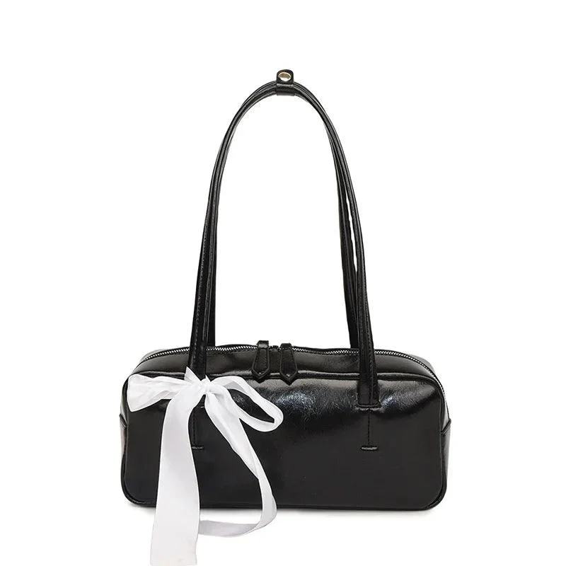 Ribbon Design Small PU Underarm Bag Ladies Handbags - Glova