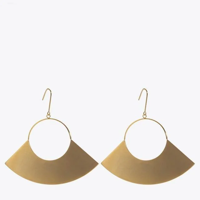 Rioja Matte Gold Fan Earrings - Glova