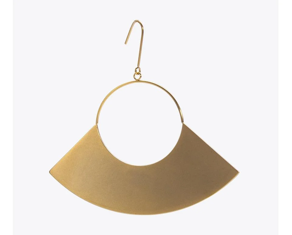 Rioja Matte Gold Fan Earrings - Glova