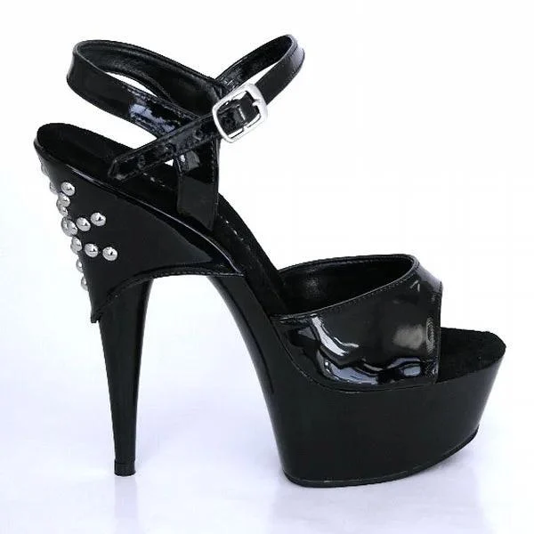 Rivet Stiletto Striptease Banquet Party Queen High Heels Sandals - Glova