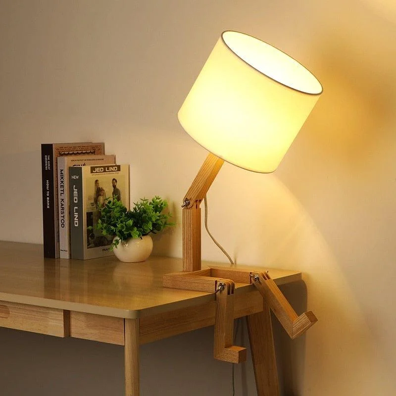 Robot Wooden Table Lamp - Glova