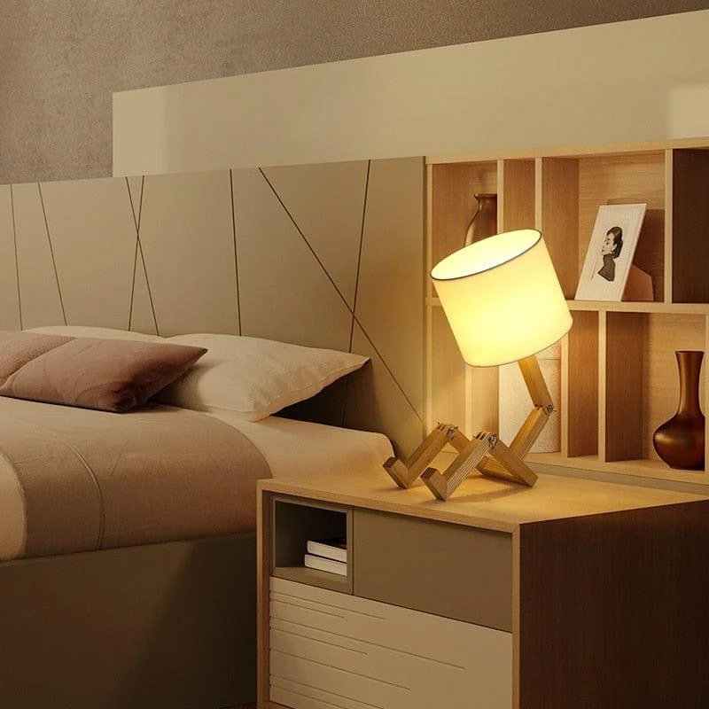 Robot Wooden Table Lamp - Glova