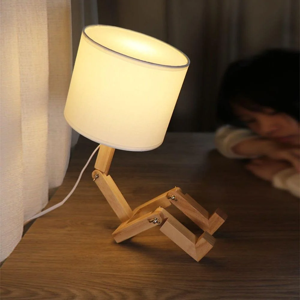 Robot Wooden Table Lamp - Glova