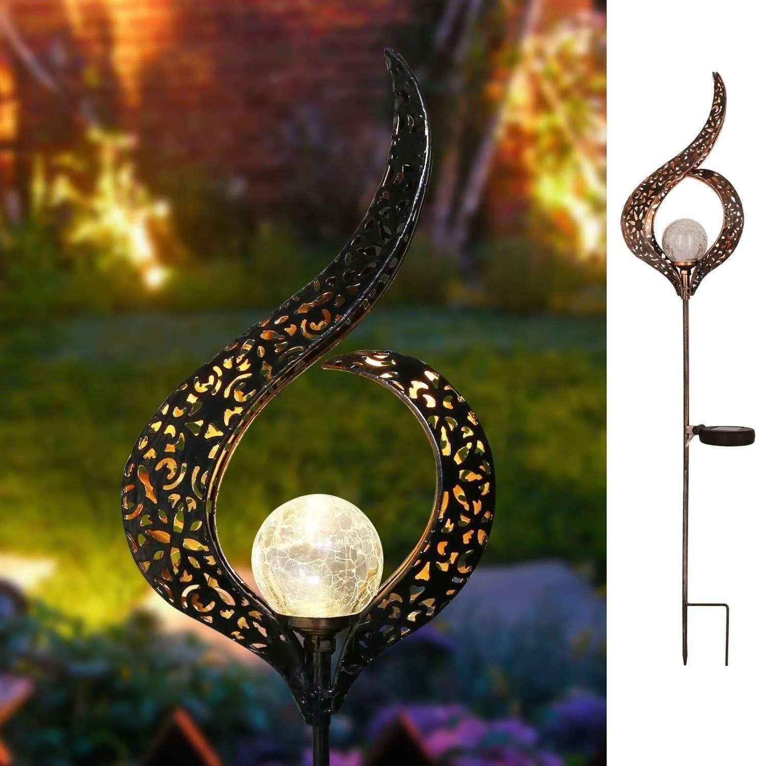 Romantic Solar Crackle Garden Light - Glova