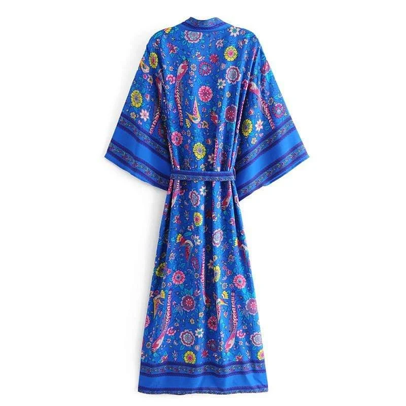 Romy Peacock Floral Kimono - Glova