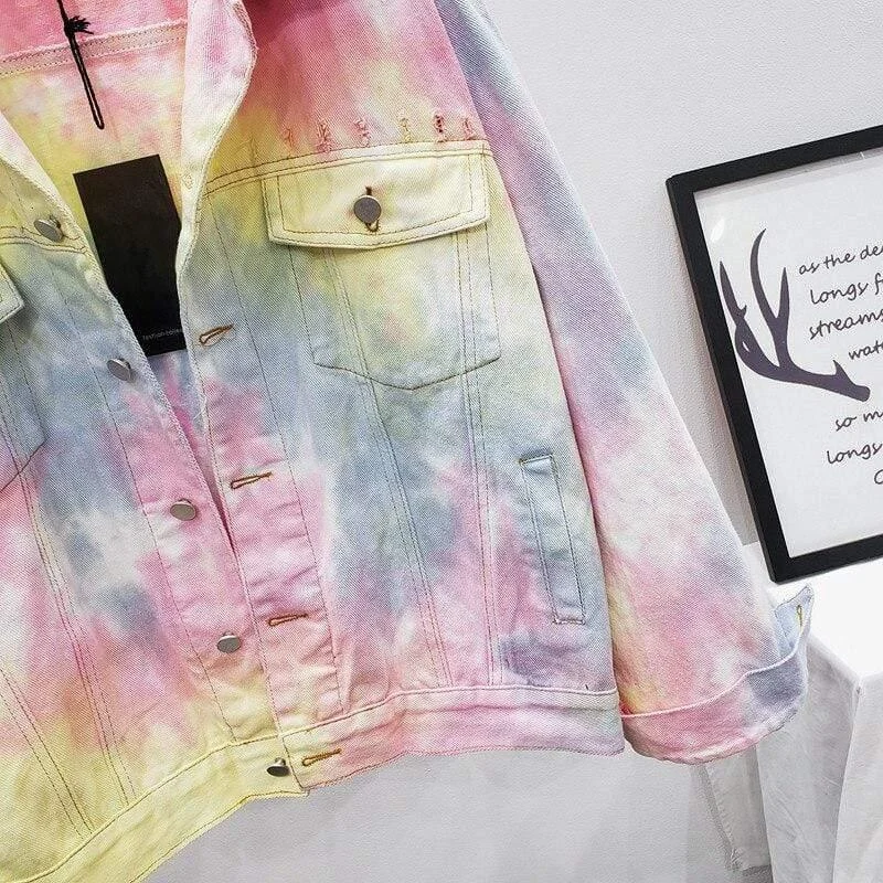 Rory Splash Tie-Dye Denim Jacket - Glova