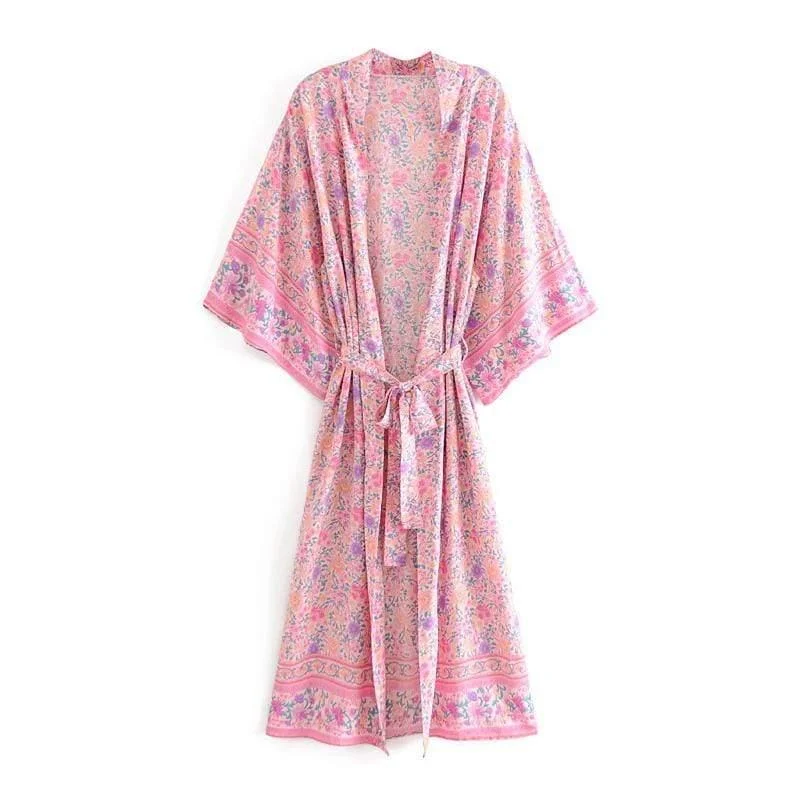 Rosalie Pink Floral Kimono - Glova