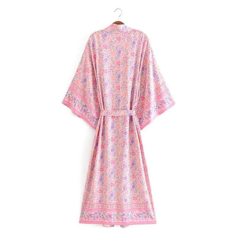 Rosalie Pink Floral Kimono - Glova