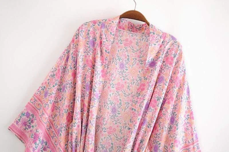 Rosalie Pink Floral Kimono - Glova