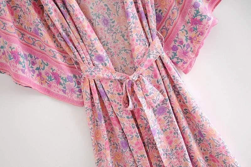 Rosalie Pink Floral Kimono - Glova