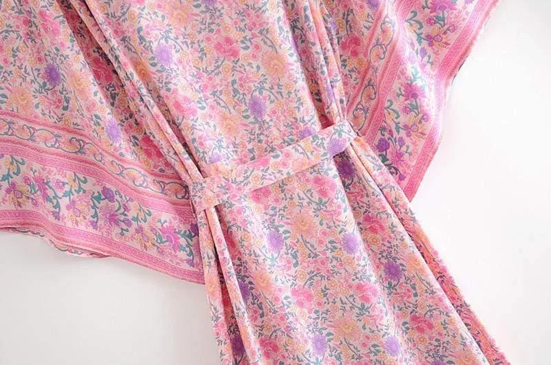 Rosalie Pink Floral Kimono - Glova