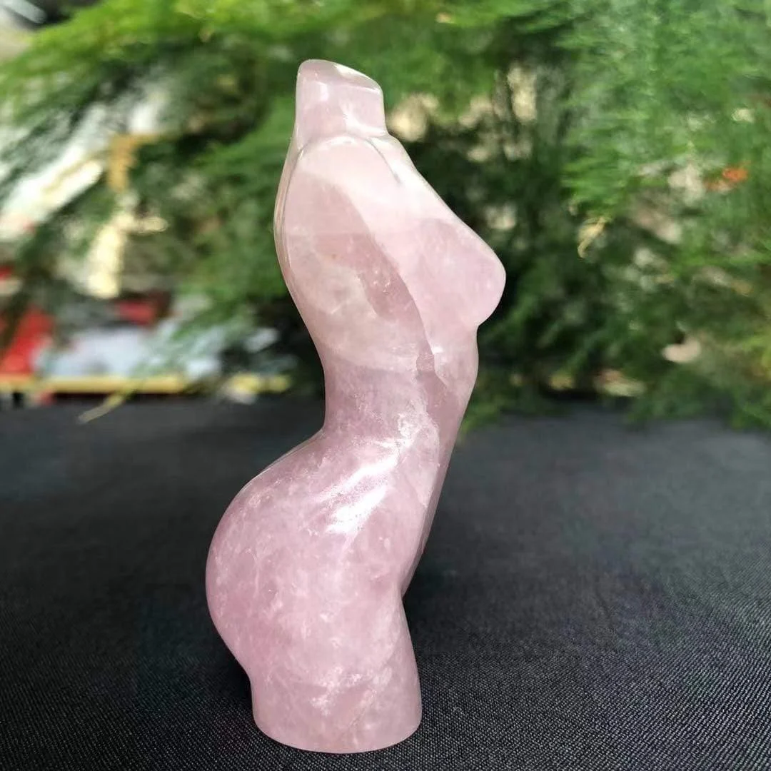 Rose Quartz Carved Crystal Goddess - Glova