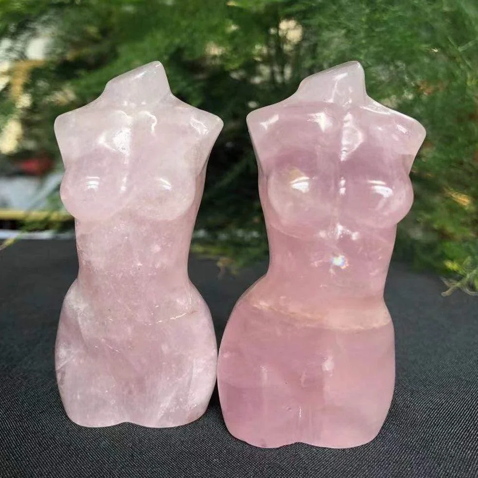 Rose Quartz Carved Crystal Goddess - Glova