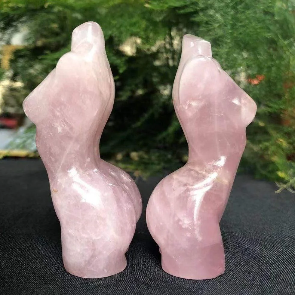 Rose Quartz Carved Crystal Goddess - Glova