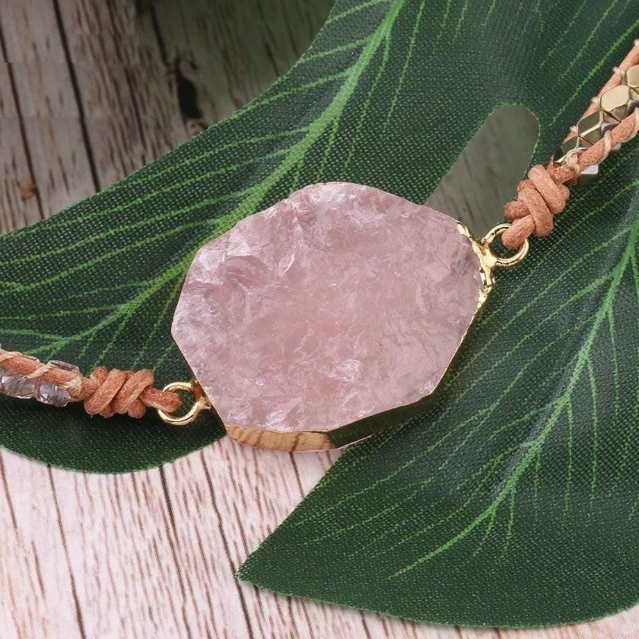 Rose Quartz Wrap Bracelet - Glova