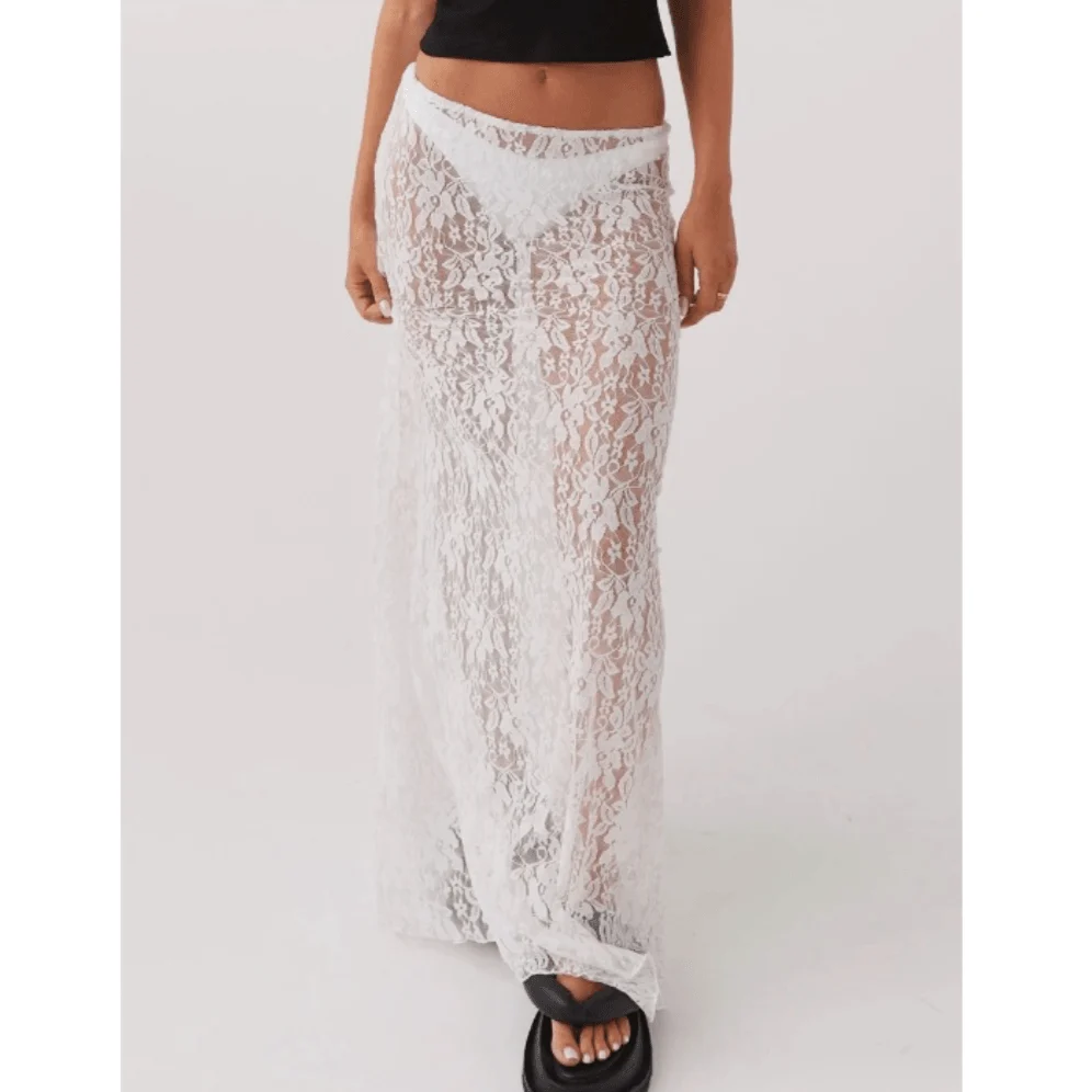 Rossa Floral Lace Maxi Skirts - Glova