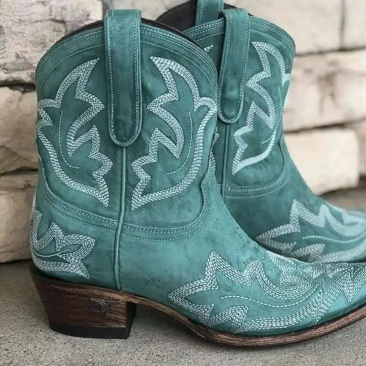 Rustic Western Leather Cowboy Boots - Glova