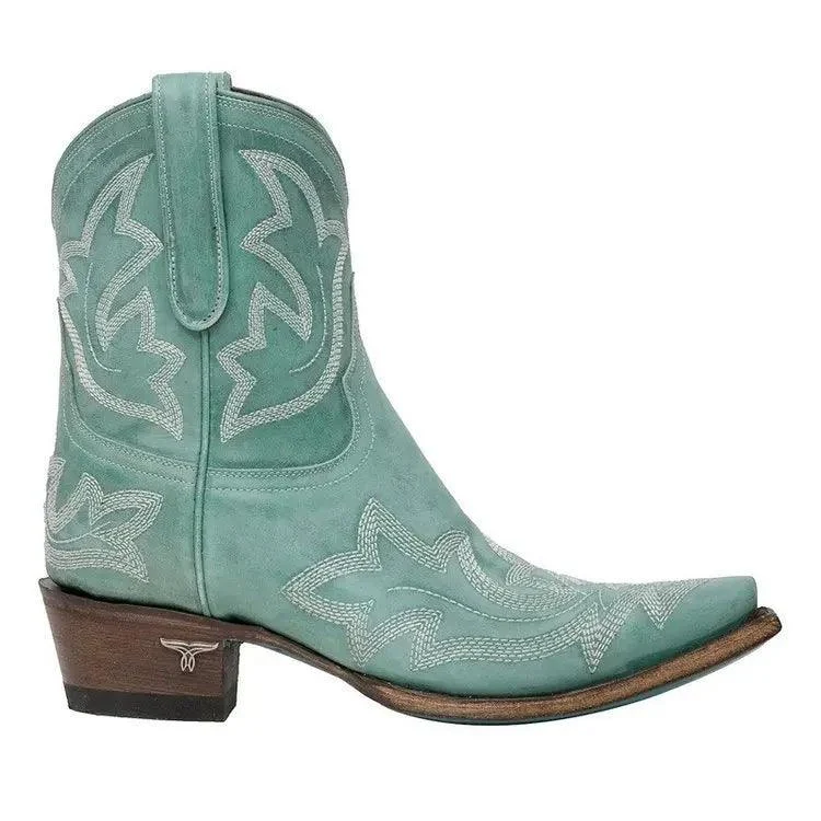 Rustic Western Leather Cowboy Boots - Glova