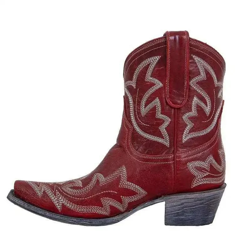 Rustic Western Leather Cowboy Boots - Glova