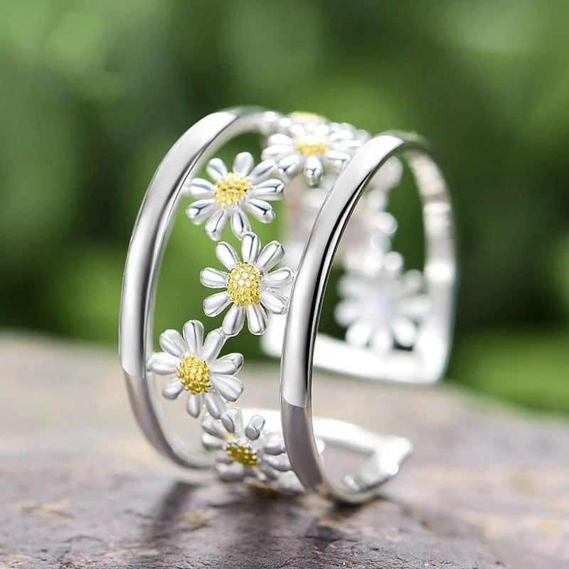 S925 Sterling Silver Daisy Ring - Glova