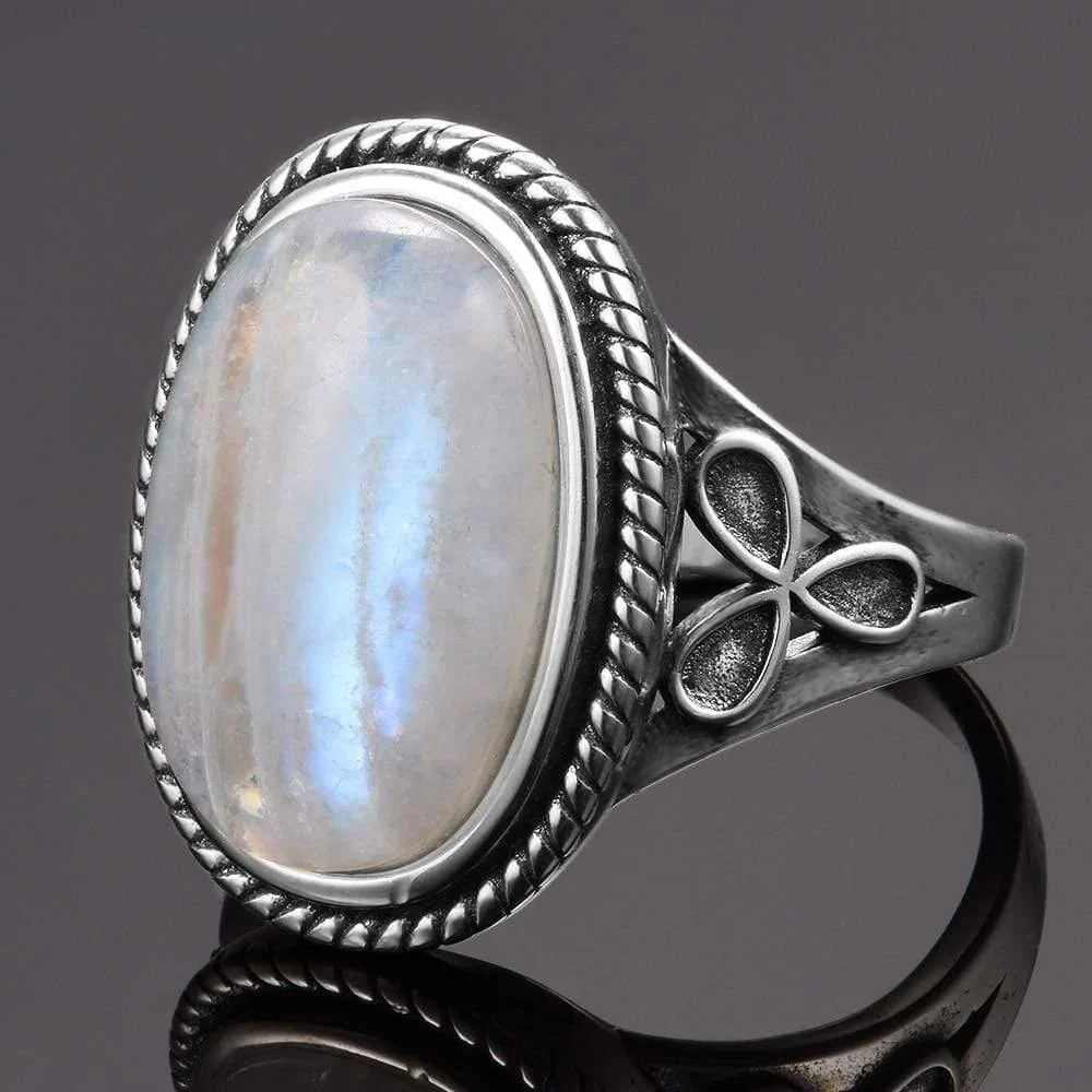 S925 Sterling Silver Moonstone Ring - Glova