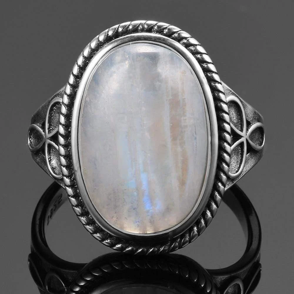 S925 Sterling Silver Moonstone Ring - Glova