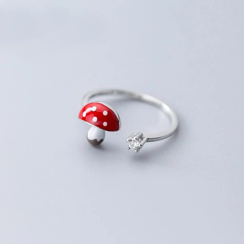 S925 Sterling Silver Mushroom Ring - Glova