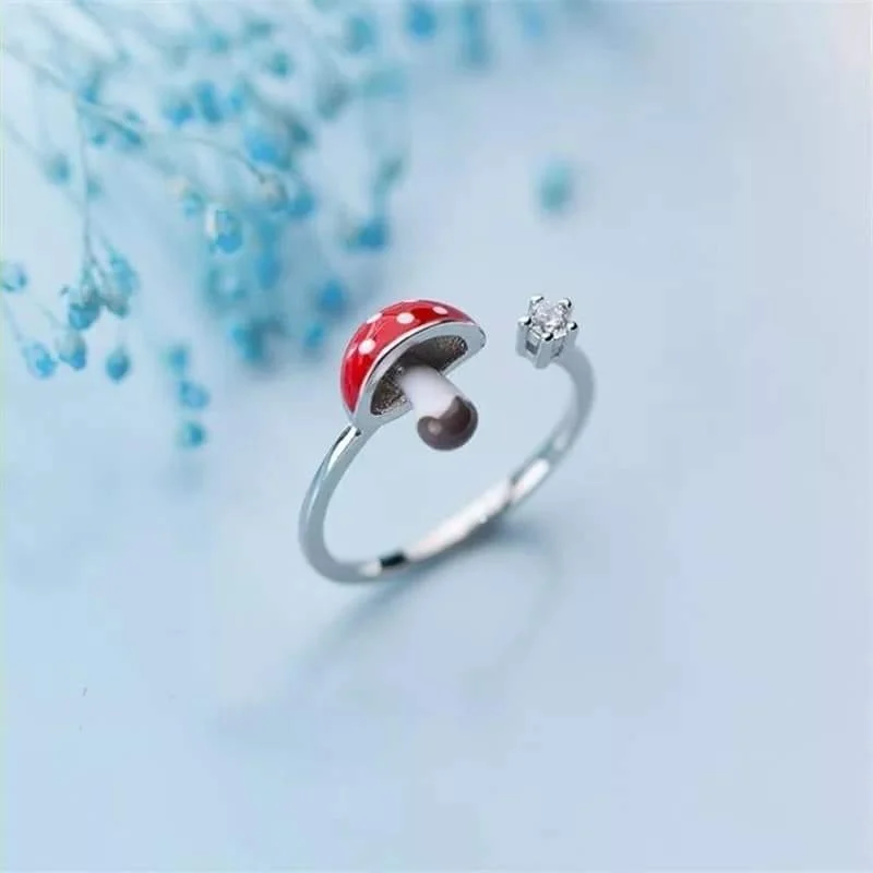 S925 Sterling Silver Mushroom Ring - Glova