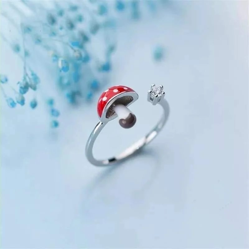 S925 Sterling Silver Mushroom Ring - Glova