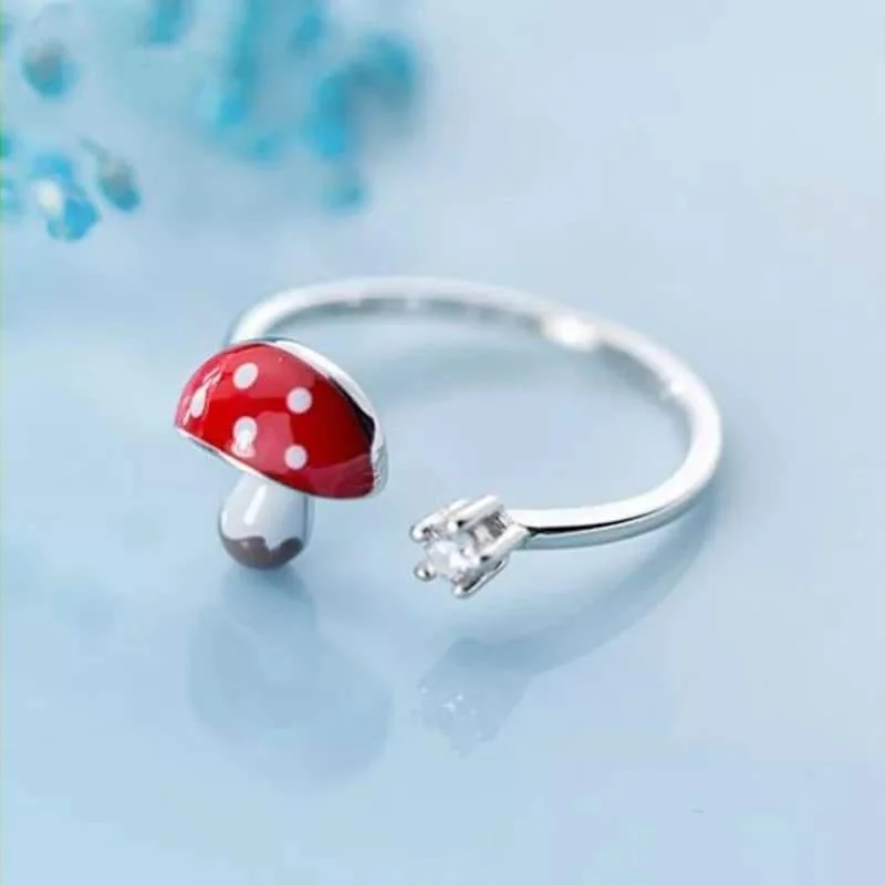 S925 Sterling Silver Mushroom Ring - Glova