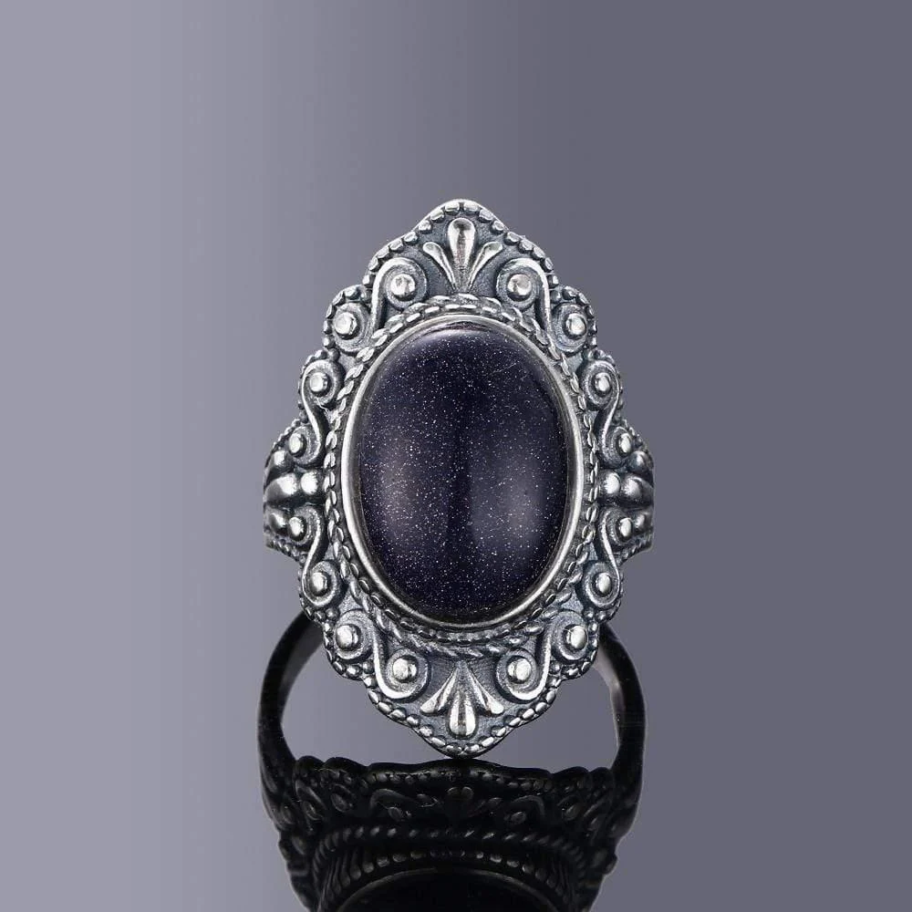 S925 Sterling Silver Oval Gemstone Ring - Glova