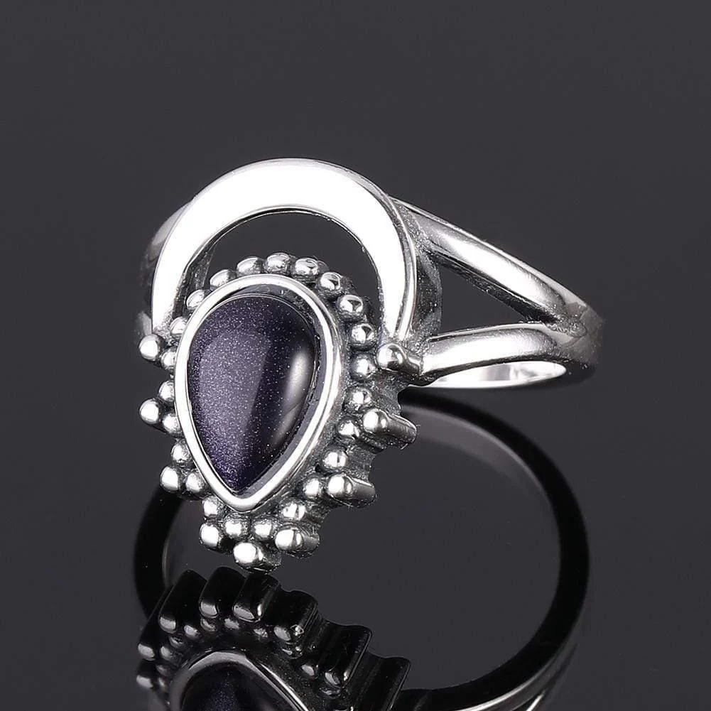 S925 Sterling Silver Water Drop Ring - Glova