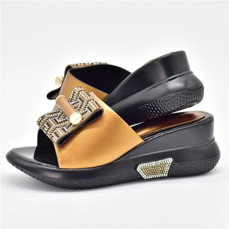 Sade Embellished Wedge Slippers - 5 Colors - Glova