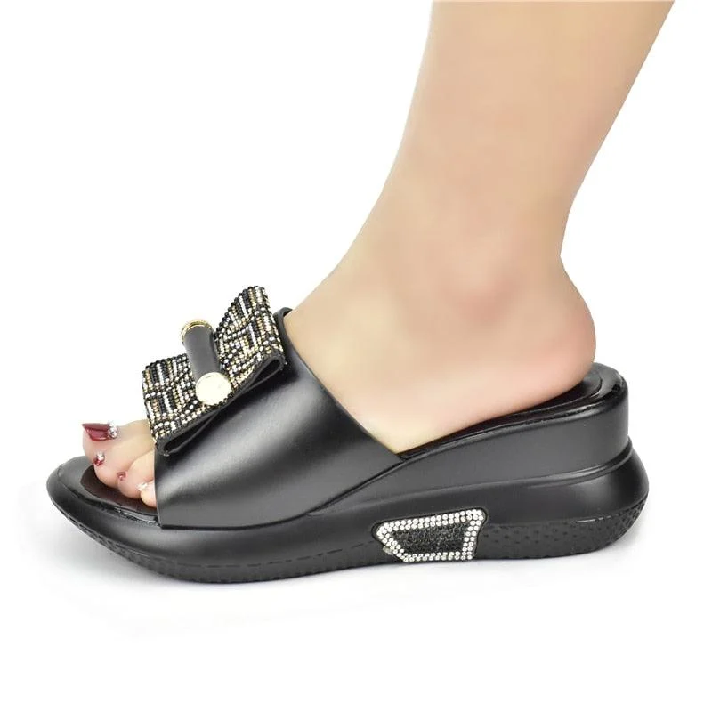 Sade Embellished Wedge Slippers - 5 Colors - Glova