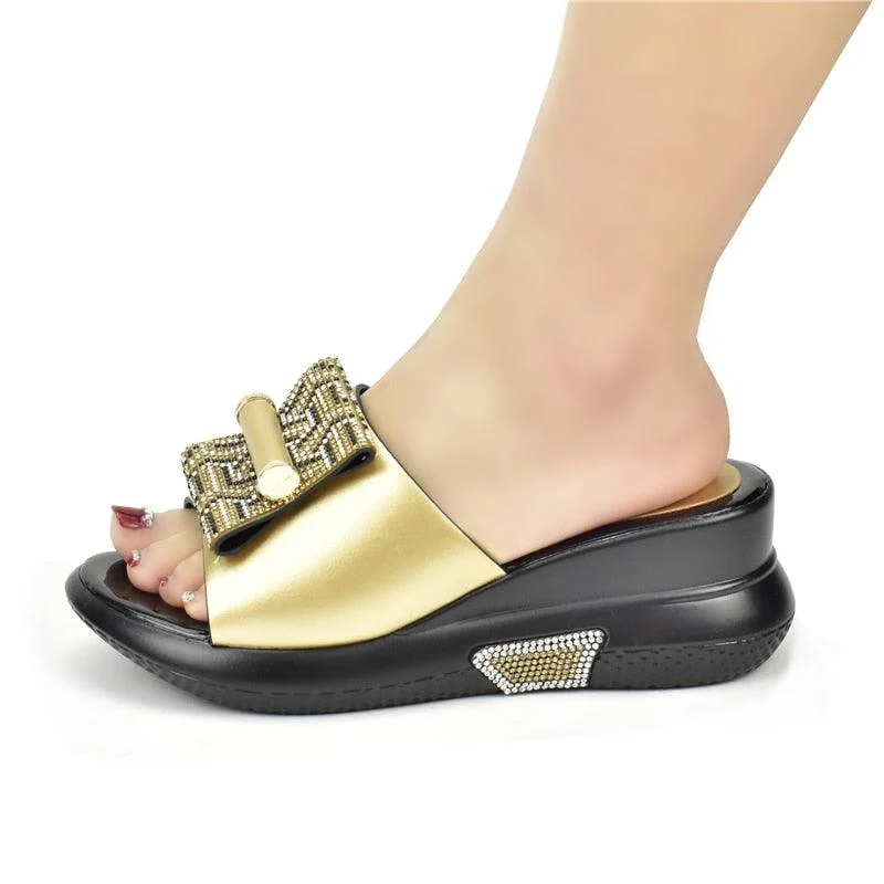 Sade Embellished Wedge Slippers - 5 Colors - Glova