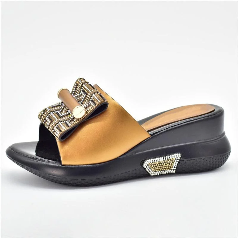 Sade Embellished Wedge Slippers - 5 Colors - Glova