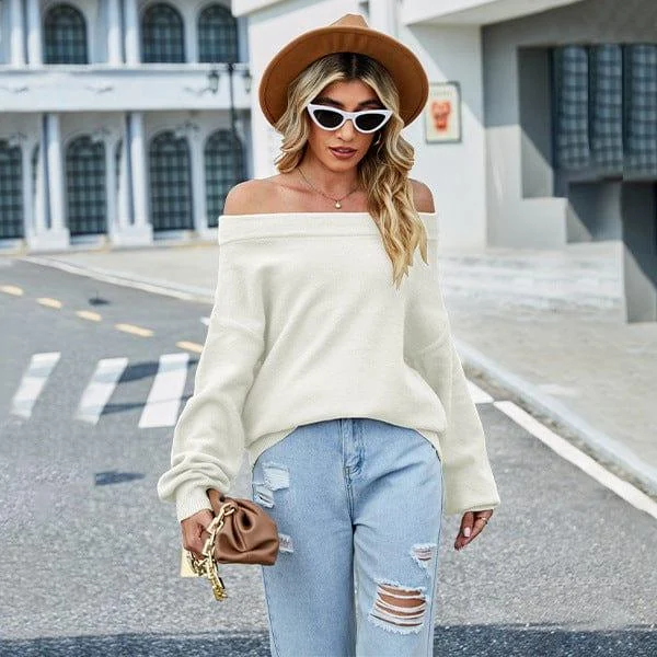 Saffrona Off Shoulder Sweater - Glova