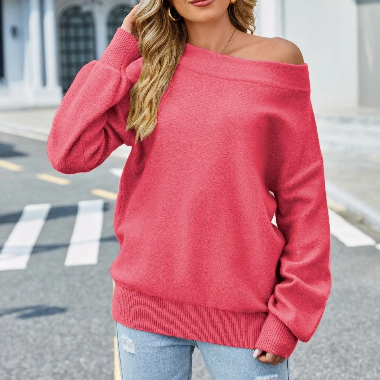 Saffrona Off Shoulder Sweater - Glova