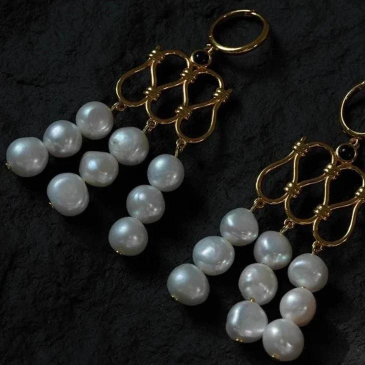 Samara Vintage Pearl Drop Earrings - Glova