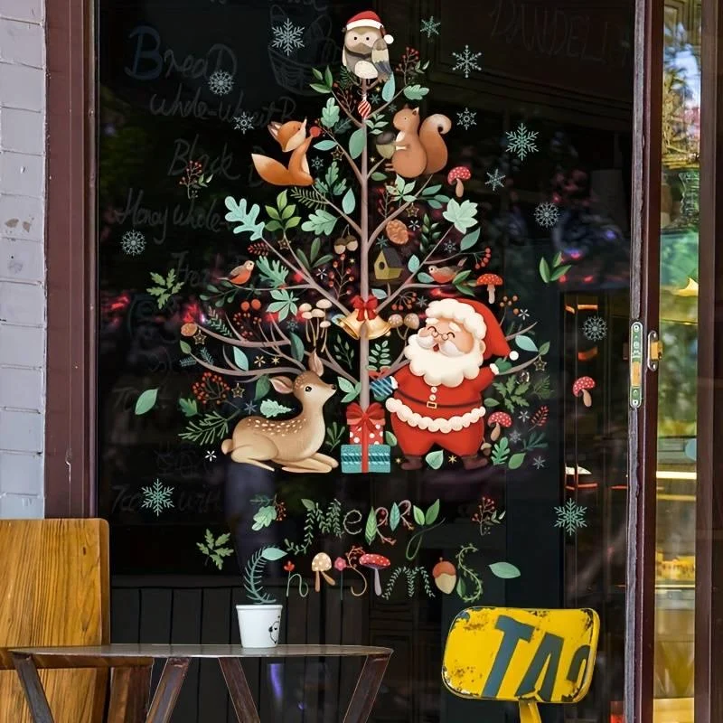 Santa Claus Merry Christmas Window Decal - Glova