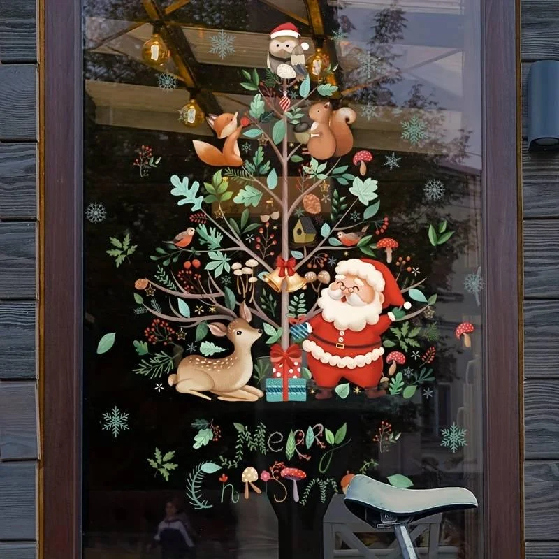 Santa Claus Merry Christmas Window Decal - Glova