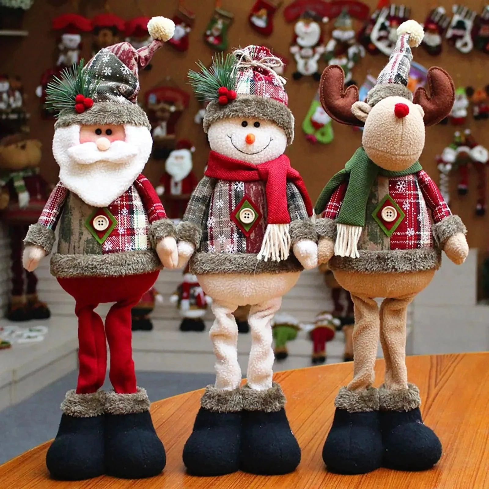 Santa, Snowman, and Reindeer Figurines - Glova