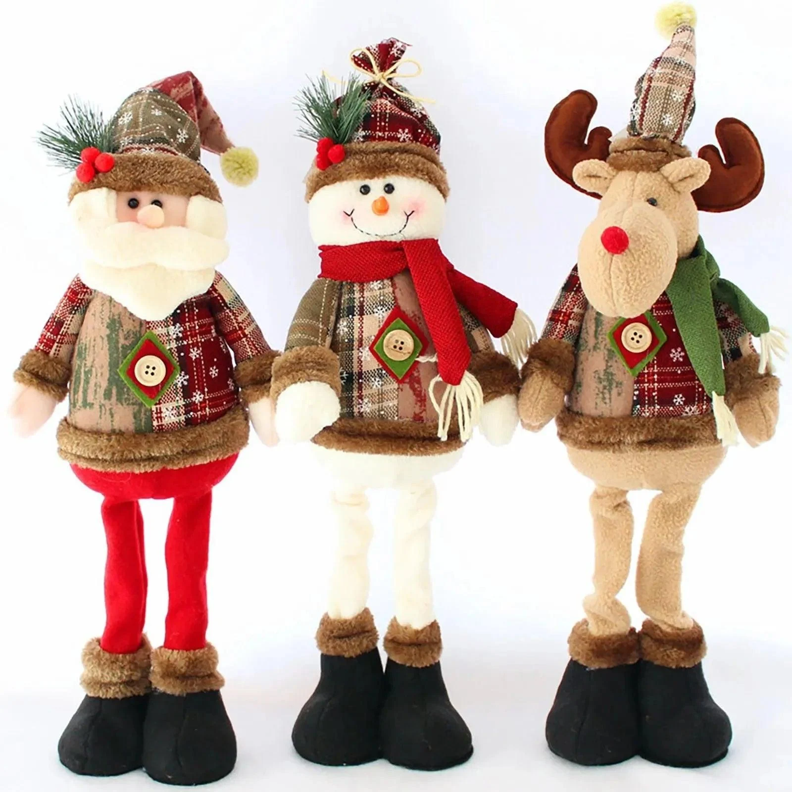 Santa, Snowman, and Reindeer Figurines - Glova