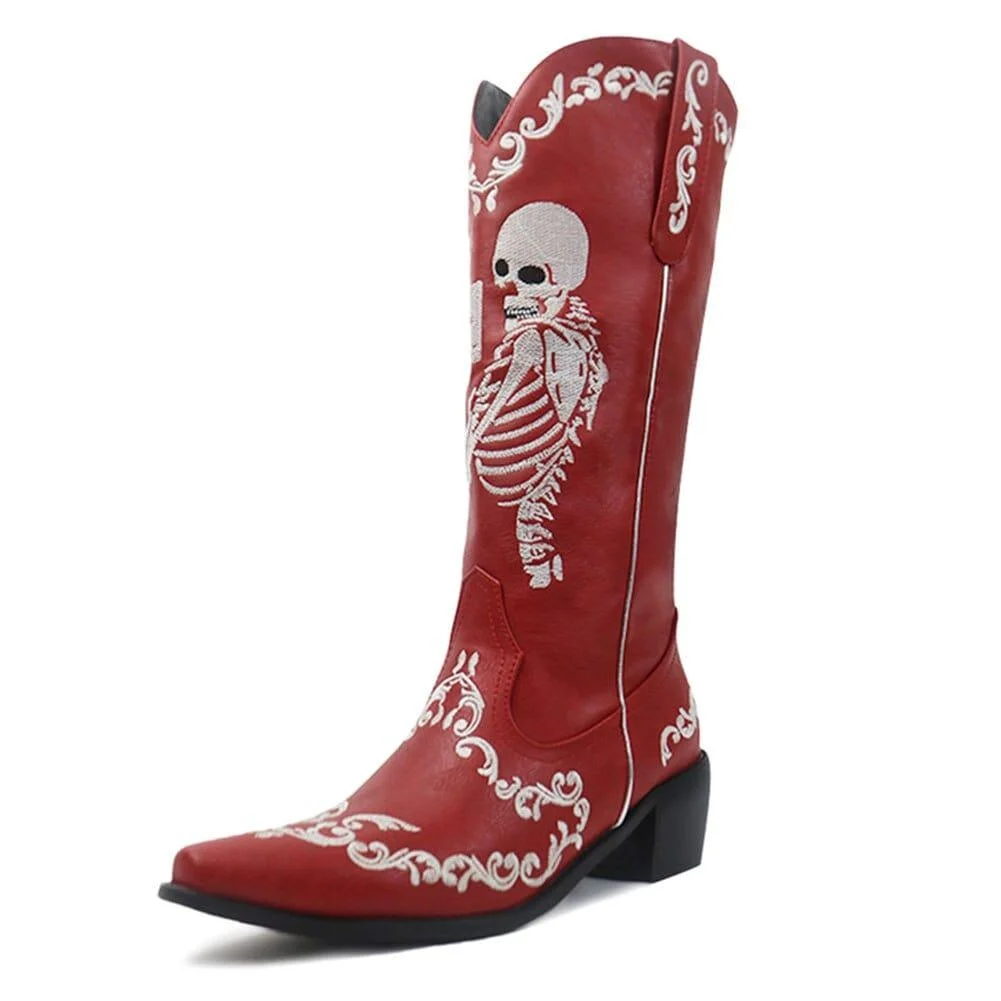 Savvanah Skull Western Cowgirl Boots - Glova