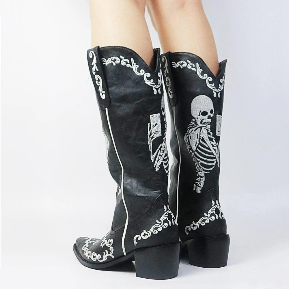 Savvanah Skull Western Cowgirl Boots - Glova