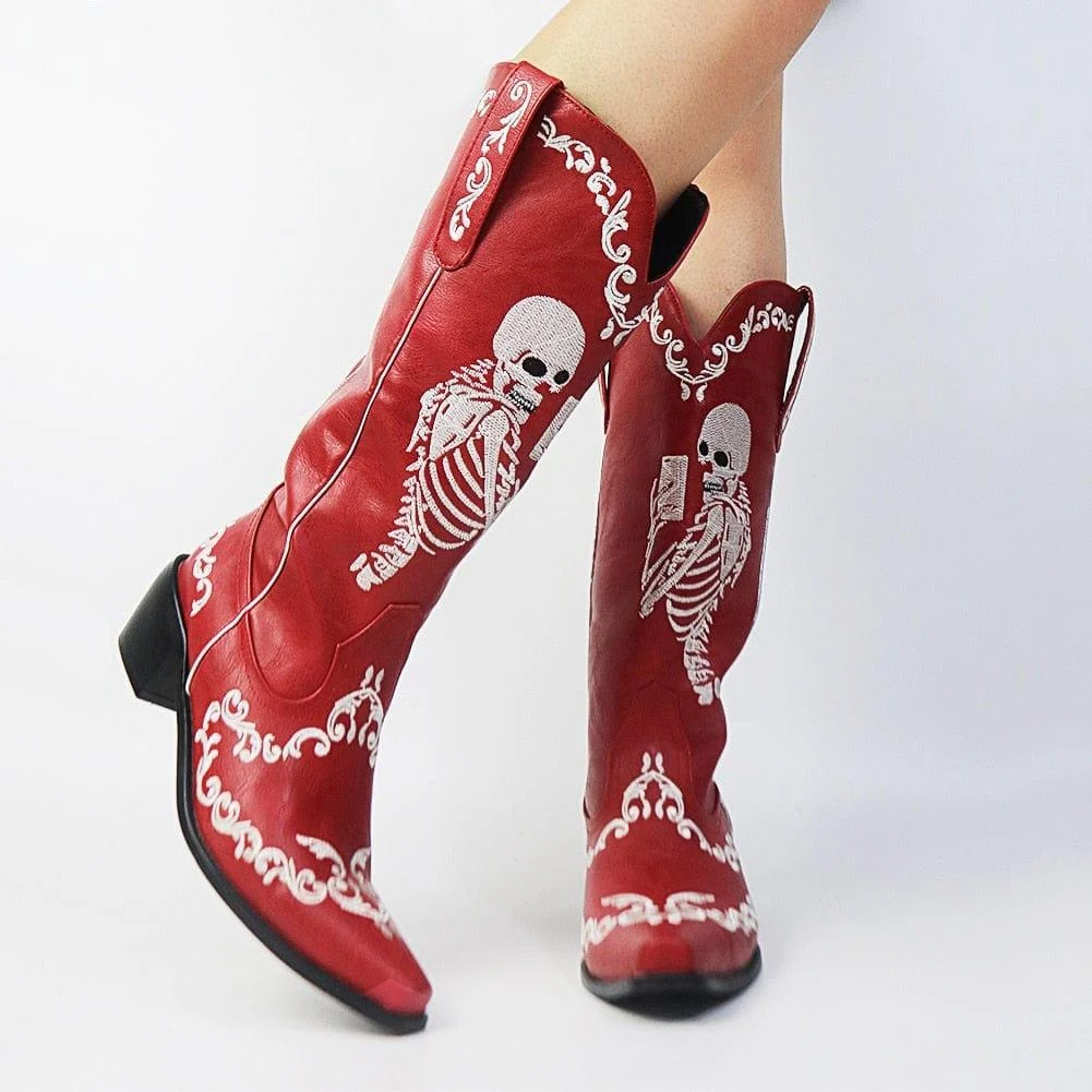 Savvanah Skull Western Cowgirl Boots - Glova